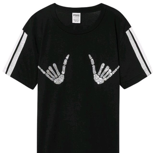 Victoria's Secret Pink Bling Halloween Tee Ghostin - Picture 3 of 4